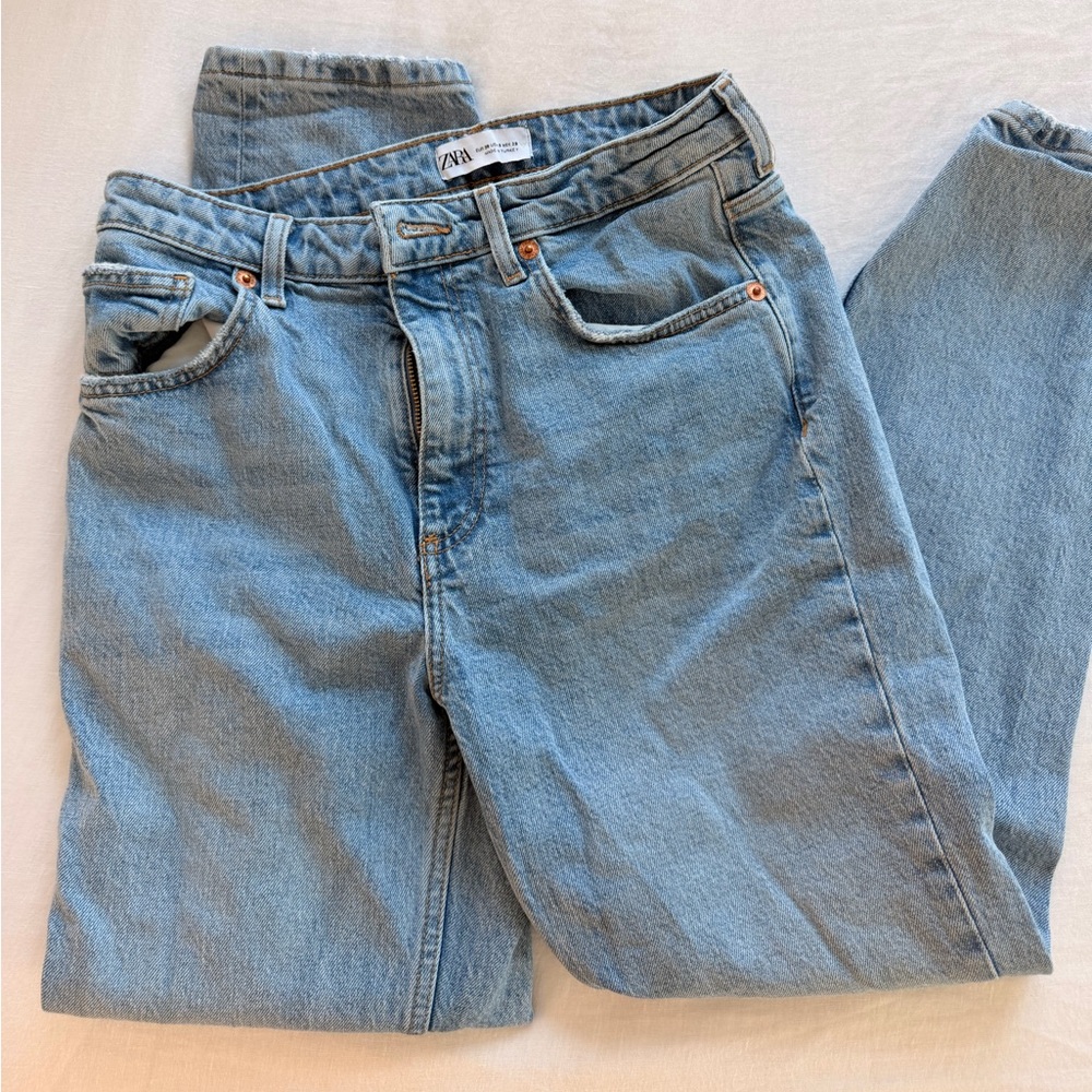 Zara Women's Denim Straight Leg Jeans